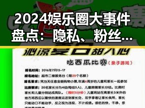 2024娱乐圈大事件盘点：隐私、粉丝与跨界新潮流